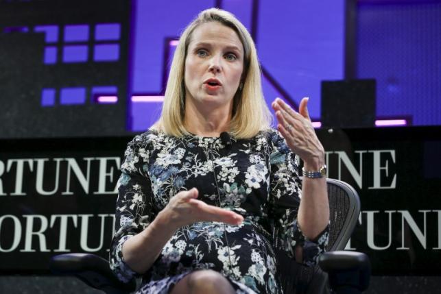 Marissa Mayer, President and CEO of Yahoo, participates in a panel discussion at the 2015 Fortune Global Forum in San Francisco